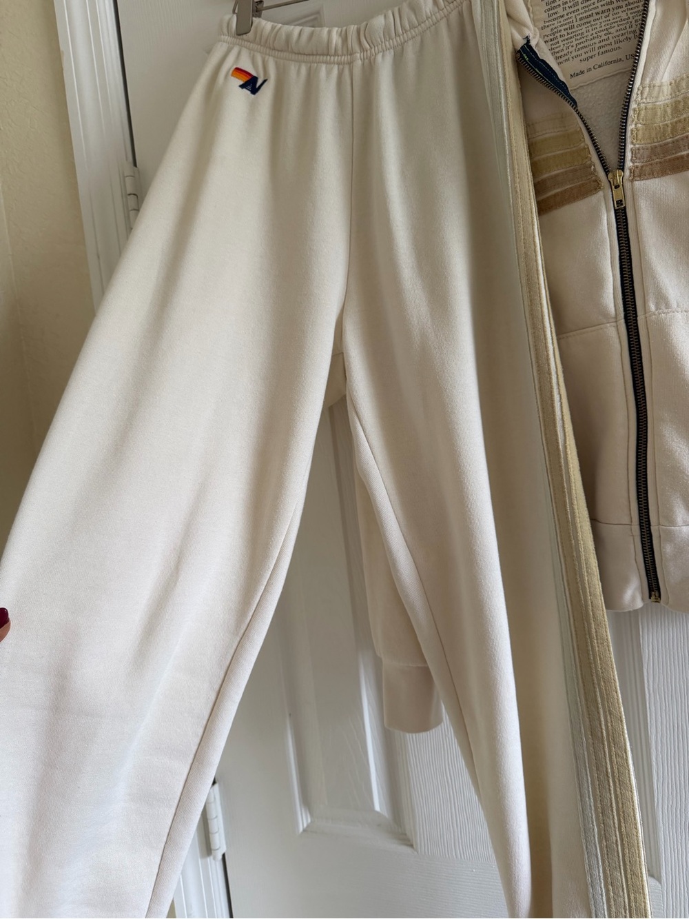 Aviator Nation Cream Stripe Hoodie And Jogger Set - Picture 10 of 10